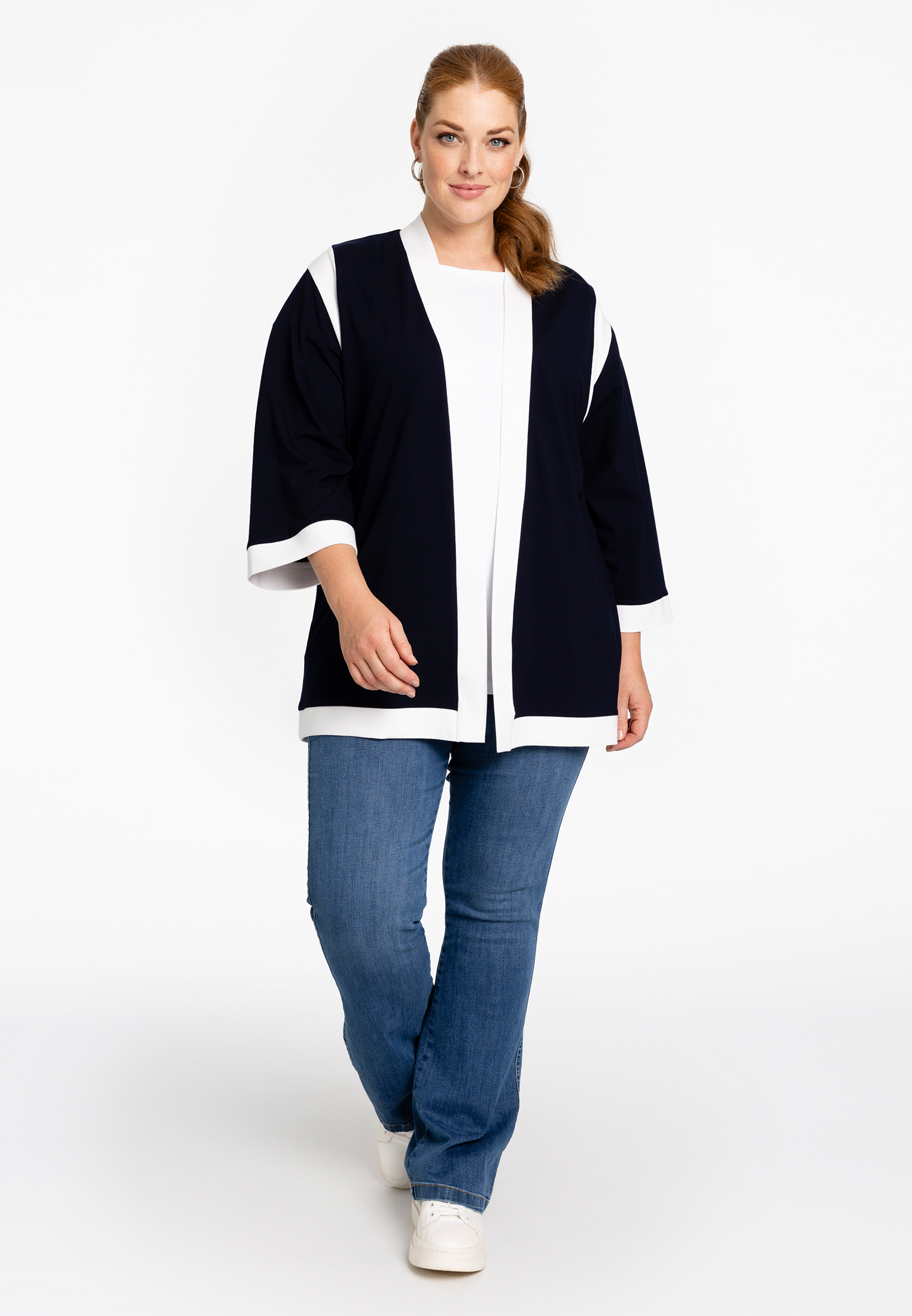 Cardigan contrast VITA-blue-38/40