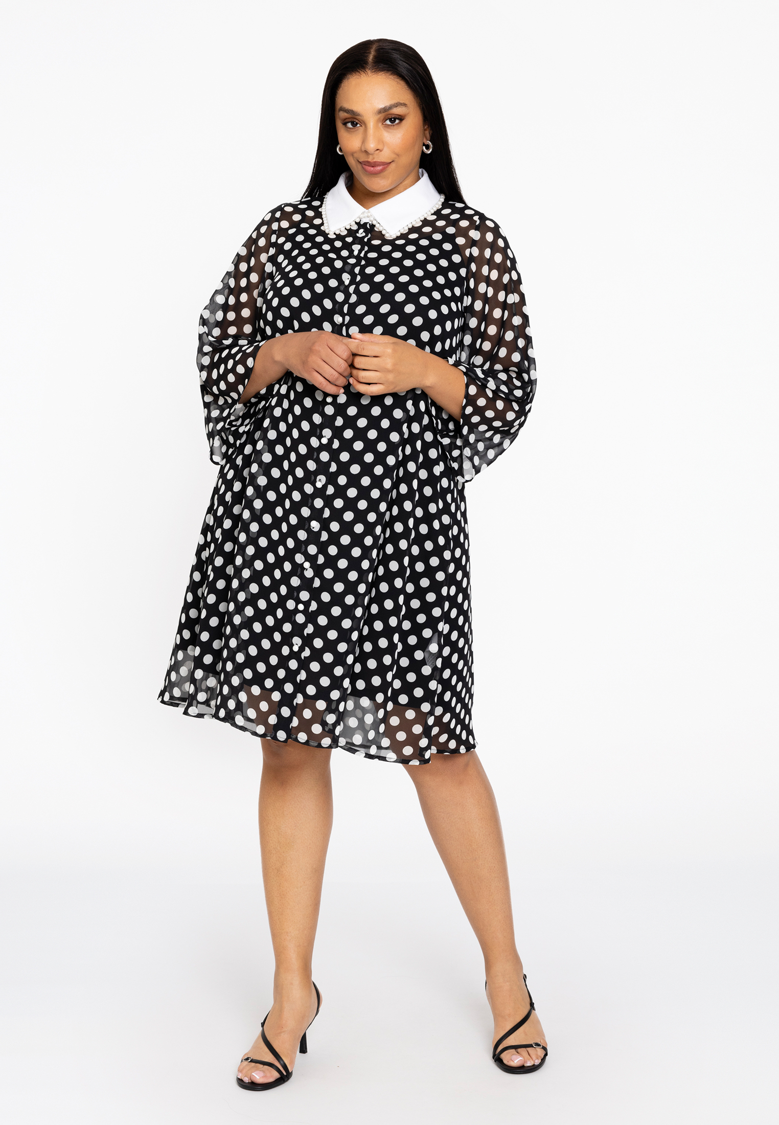 Jurk swing DOTS-black -38/40